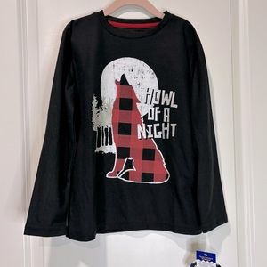 Sleep On It Howl of a Night Wolf Boys Pajama Top Size 6/7 NWT